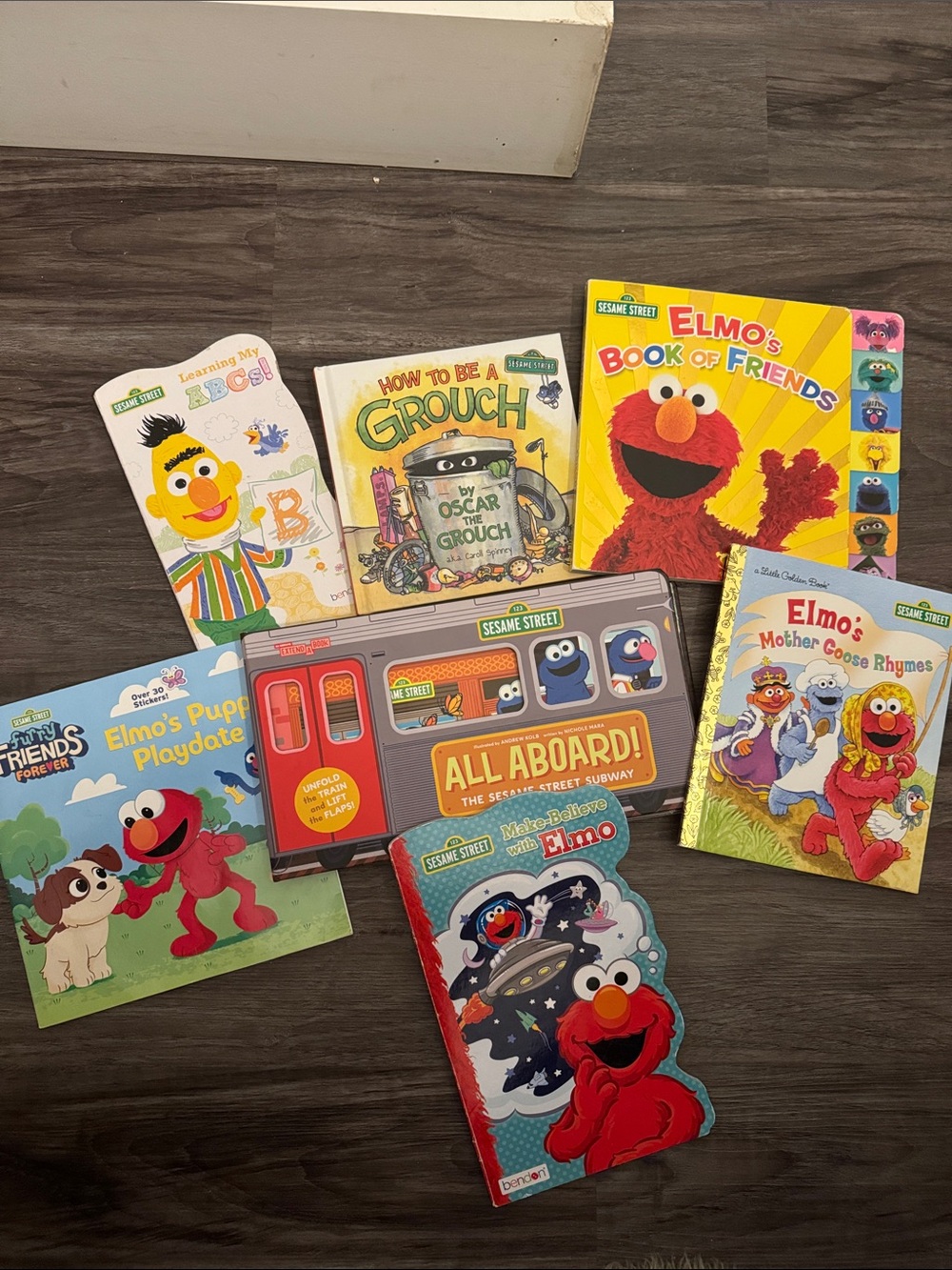 Sesame Street Elmo & Friends Book Lot - Red, Yellow, Blue Covers